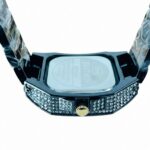BESTWIN Full Stone Chain Silver Toned Iced-out Square Dial Watch